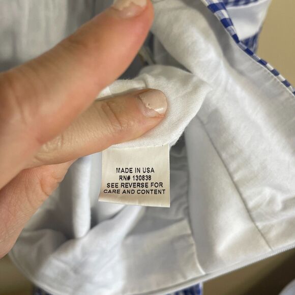 Britt Ryan blue white gingham check sleeveless ruffle summer rush mini dress 6 - Picture 10 of 10